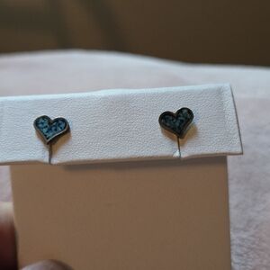 Heart-Shaped Blue Earrings